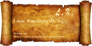 Laux Kapisztrán névjegykártya